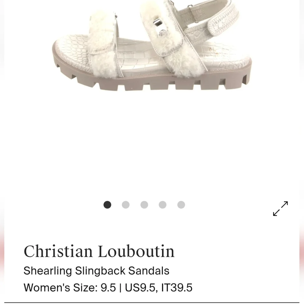 Christian Louboutin Shearling Slingback Sandals - Picture 6 of 7